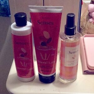 New! Senses Almond Latte Bath & Body Trio